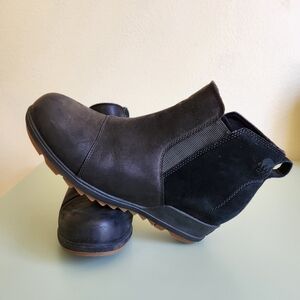 Sorel Evie Leather Wedge Chelsea Bootie - Size 10